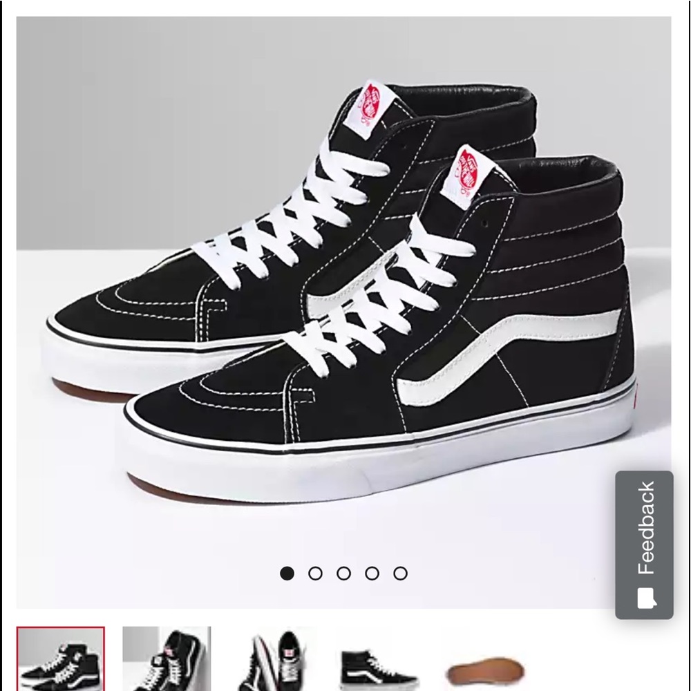 Youth Vans high top black. Gently used.  Size 7